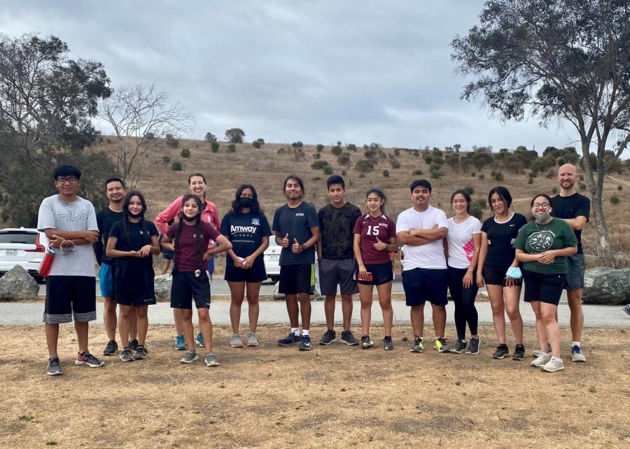 The Eastside Cross Country Team with coaches (Hai Tran, Jasmine Kelly-Pierce, and Cal Trembath) after the ParkRun event. Photo courtesy of Elder Enriquez.